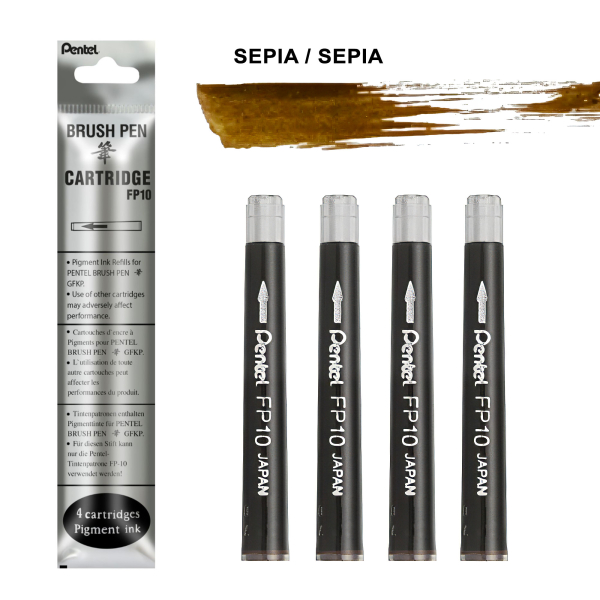 Pentel Pocket Brush - refill - sepia